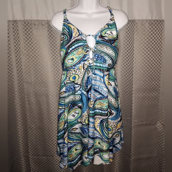 Paisley Print Women's Swim Top - Picture 1 of 8
